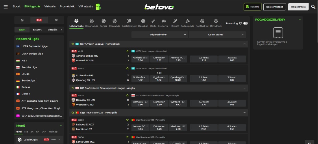 Betovo élő fogadás