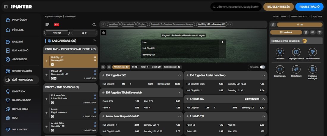 MrPunter élő fogadás